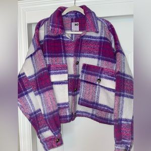 Flannel Shacket Pink/Purple